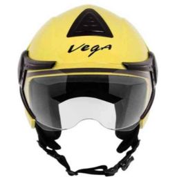 Vega Verve Yellow Open Face Motorbike Helmet, Size (M, 570 mm)-picture-47