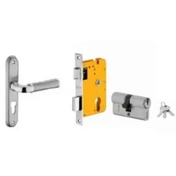 Dorset HL Series Inspire 60mm Stainless Steel Silver Chrome Finish Door Handle Lock Set with Both Side Key Cylinder (Pack of 2)-picture-22