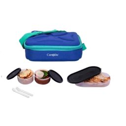 Carrolite 650ml Blue &a; Black Plastic Lunchbox, Black_P-06 (Pack of 2)-picture-24