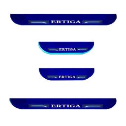 Car Accessories Hub 4 Pcs Acrylic Black Sill Scuff Plate Set with Blue LED for Maruti Suzuki Ertiga All Model-image-48