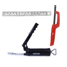 Lovely Chetak 1000g Lever Type Grease Gun with Mini Hacksaw &a; 6 inch Steel Scale-picture-0