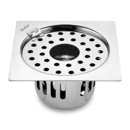 Ruhe 5x5 inch Stainless Steel 304 Square Flat Cut Floor Drain with Hinge, Hole &a; Cockroach Trap, 16-0307-27-picture-42