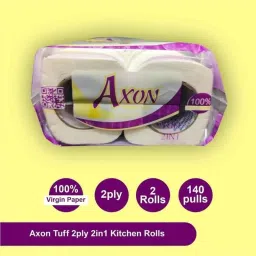 Axon Tuff 70 Pulls 22x20cm 2 Ply Kitchen Paper Roll, AKT2-2 (Pack of 4) image 2