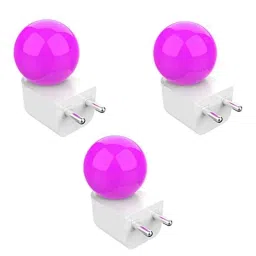 Fybros Bloom 0.5W Polycarbonate Pink Round LED Night Bulb with Plug &a; Play, FLS5297C (Pack of 3)-17