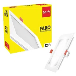 FYBROS Faro 12W Polycarbonate Natural White Square LED Panel Light, FLS5082A-8