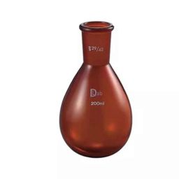 Lab Plus Common Sliding Eggplant Shaped Flask 50ml Brown, LP-1958-15