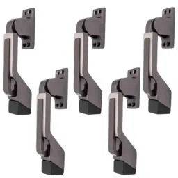 ATOM 1.5 inch Black Silver Finish Adjustable Door Stopper with Rubber Tip, DS002-BS-105 (Pack of 5)-image-11