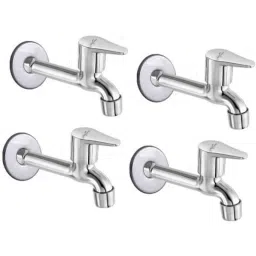 Neelkund Fusion Brass &a; Stainless Steel Silver Chrome Finish Long Body Bib Tap (Pack of 4)-image-39