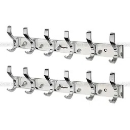 Aligarian 6 Leg Stainless Steel Silver Polished Finish Wall Mounted S-Type Cloth Hook Hanger (Pack of 2)-image-28