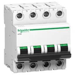 Schneider Electric Acti9 xC60 32A D Curve Four Pole MCB, A9N4P32D, Breaking Capacity: 10kA-24