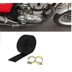 AOW Black Silencer Wrap Bike Exhaust Shield for All Royal Enfield Models (Length : 3 Mtrs) W-29-42