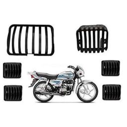 A4S 6 Pcs Plastic Grill Black Headlight Indicator &a; Taillight Set for Hero Splendor, ASTLO014-21