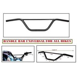 AOW RD350 (with Mounting Rod) Black Handlebar (Black) Universal for Bullet Classic-46