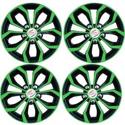 Auto Pearl 4 Pcs 13 inch ABS Green &a; Black Car Wheel Cover Set for All Cars-picture-19