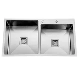 Happy Homes 32x18x10 inch Satin Finish 304 Stainless Steel Double Bowl Kitchen Sink with Tap Hole, HH-23-image-20