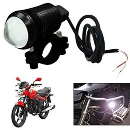 AOW U1 LED Motorycle Fog Light Bike Projector Auxillary Spot Beam Light (Black, 2 Pc) for Bajaj Platina 125-35