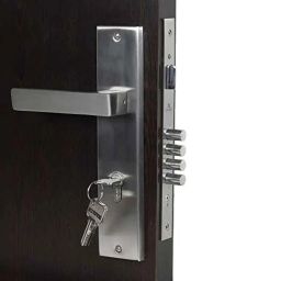 Homexpert LB10003 10 inch 60mm Stainless Steel Silver Cylindrical Plate Both Side Key Mortise Door Lock Set-image-66