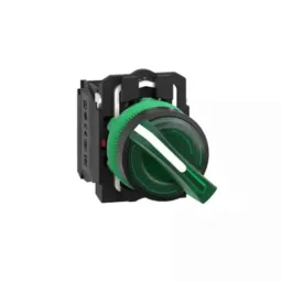 Schneider Electric XB5 22mm 1 NO + 1 NC Green Illuminated Selector Switch, XB5AK123B5-30