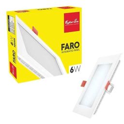 Fybros Faro 6W Polycarbonate Cool White Square LED Panel Light, FLS5078A-45