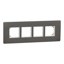 Schneider Electric Miluz Zeta Polycarbonate 8 Module Warm Grey Grid &a; Cover Frame, MZCP8MH_WG-13