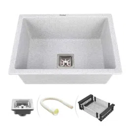 Ruhe 21x18x9 inch Quartz Sand Pluto Finish Single Bowl Kitchen Sink, 13-0119-02-picture-27