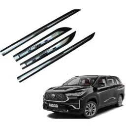 SureStrive 4 Pcs Black &a; Silver Side Door Car Beading Set for Toyota Innova Hycross All Model-34