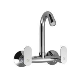 RN 1/2 inch Brass Ingot Nickel &a; Chrome Plated Wall Mounted Touch Sink Mixer-image-86