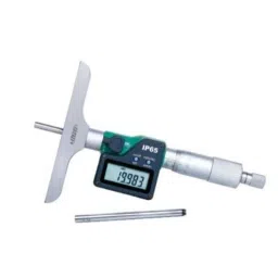 Insize Digital Sheet Metal Micrometer, Flat-Spherical TIP, Throat Depth 155mm, Range: 0-50 mm/0-2 inch, 3540-50-42