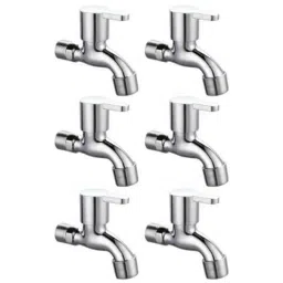 Drizzle FusionMini 6 Pcs Brass Chrome Finish Silver Bib Cock Set with Foam Flow, BIBFUSIONMINI6-47