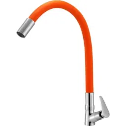 IRIS Slim Brass Chrome Finish Orange Flexible Swan Neck Basin Tap-image-54