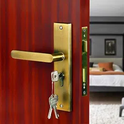 Voltizi 8 inch Stainless Steel Cylindrical Plate Matt Antique Brass Finish Mortise Door Lock Handle Set with 3 Computer Keys, MG304-image-94