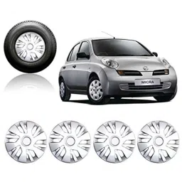 Auto Pearl 4 Pcs 14 inch Full Caps Wheel Cover Set for Nissan Micra-36