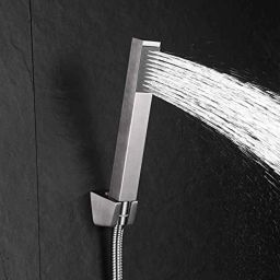 Aquieen Kubix ABS Chrome Silver Hand Shower with 1.5m Shower Tube &a; Wall Hook-image-70
