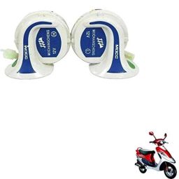 Kozdiko 2 Pcs 18-in-1 White Mocc Scooty Digital Tone Magic Horn Set for TVS Pep Pulse-36