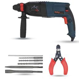Walkers 1200W Forward &a; Reverse Rotation Hammer Impact Drill Machine with 5 Pcs SDS Plus Bit &a; Wire Cutter, WKCB357-10