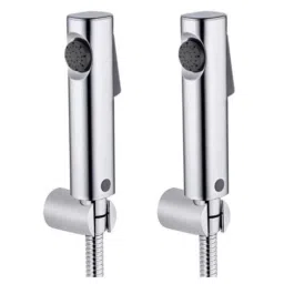 Joyway Vista Plastic Chrome Finish Silver Health Faucet with 1m Flexible Tube &a; Wall Hook (Pack of 2)-image-78