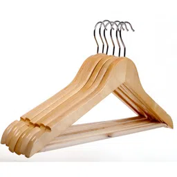 SINAL 6 Pieces Beige Wooden Hangers-10