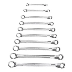 Eastman 10 Pcs Chrome Vanadium Steel Chrome Plated Silver Ring Spanner, KIT-E2007-10-18