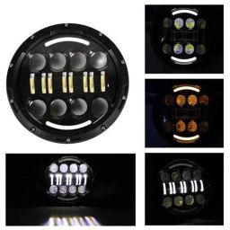 AllExtreme EX16RH1 7 inch 75W DRL &a; Turn Signal Black Round LED Projector Headlight with High &a; Low Beam-34