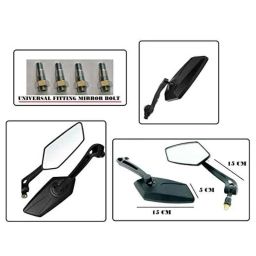 AOW Fancy Small 5 Edge Rear View Mirror for Honda Shine (Pack of 2)-47