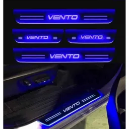 SureStrive 4 Pcs Acrylic Car Side Footstep Set with Blue LED Door Sill Scuff Plate for Volkswagen Vento All Model-picture-15