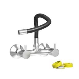 IRIS Elixir Brass Dual Flow Sink Mixer with 7 inch Black Silicone Spout for Hot &a; Cold Water Tap-51