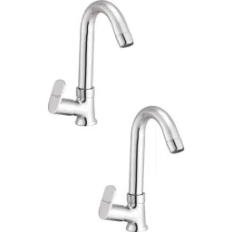 Prestige Ocean Brass Chrome Finish Swan Neck Pillar Tap (Pack of 2)-picture-46