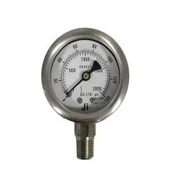 Japsin Instrumentation 0-140kg/cm² Pressure Gauge with Dual Scale 2000 PSI, Connection: 1/4 inch, JI-IPG-2005-68