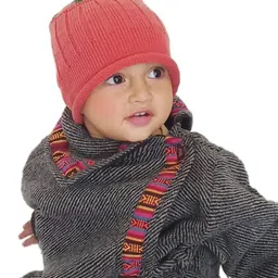 Bharatasya Infant Kids Colourblocked Cotton Beanie-2