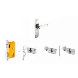 Dorset Hale HL HALE 190mm Zinc SC Finish Lock Set with Knob &a; 70mm Key Cylinder (Pack of 3)-image-30