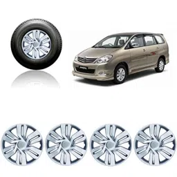 Auto Pearl 4 Pcs 15 inch Silver Car Wheel Cover Set for Toyota Innova-32
