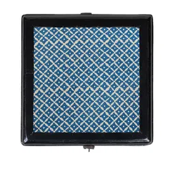 Contrast Living Turquoise Blue Ethnic Motifs Printed Wooden Jewellery Box-39