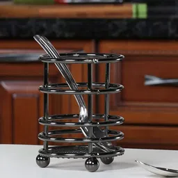 Home Centre Black Gravel Solid Utensil Holder-52