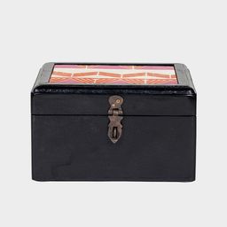 Contrast Living Pink Wooden Decorative Jewellery Painted Box-55